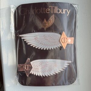 Charlotte Tilbury White and Rose Gold Wing Hair Clips